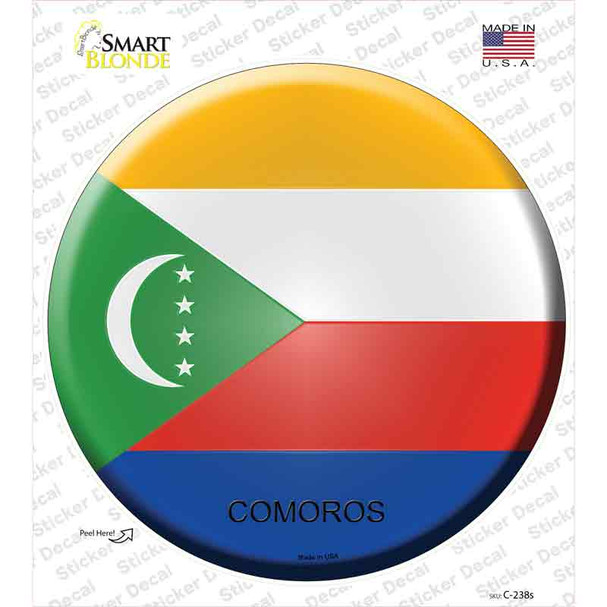 Comoros Country Novelty Circle Sticker Decal