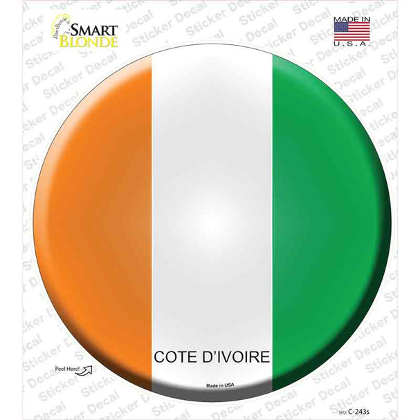 Cote Divoire Country Novelty Circle Sticker Decal