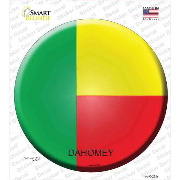 Dahomey Country Novelty Circle Sticker Decal