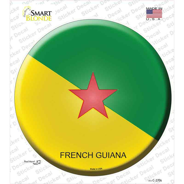 French Guiana Country Novelty Circle Sticker Decal