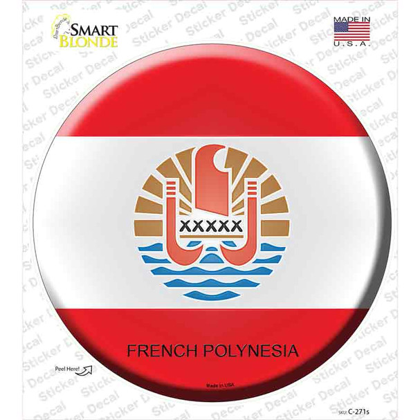 French Polynesia Country Novelty Circle Sticker Decal