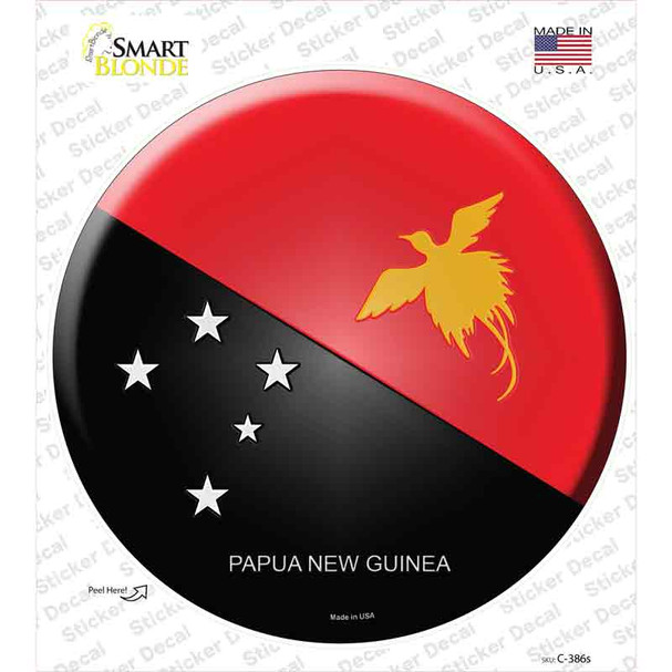 Papua New Guinea Country Novelty Circle Sticker Decal
