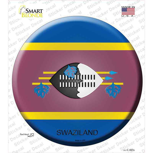 Swaziland Country Novelty Circle Sticker Decal