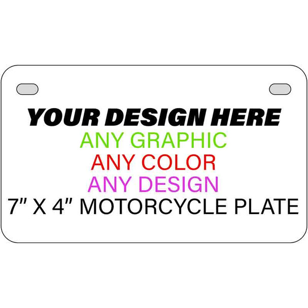 Personalized Design Your Own Custom Motorcycle | Golf Cart Aluminum License Plate Tag Tag | 7" x 4"