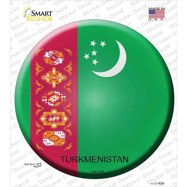 Turkmenistan Country Novelty Circle Sticker Decal