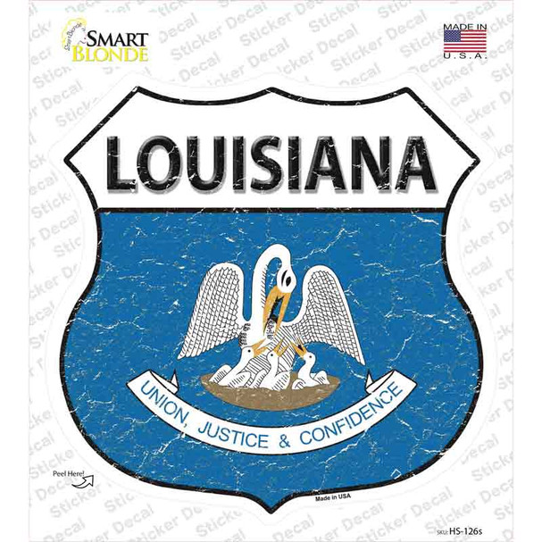 Louisiana Flag Novelty Highway Shield Sticker Decal