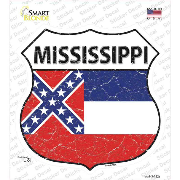 Mississippi Flag Novelty Highway Shield Sticker Decal