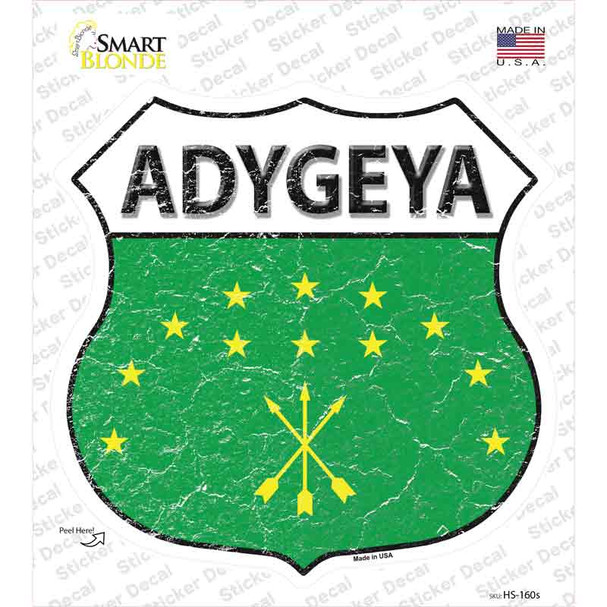 Adygea Flag Novelty Highway Shield Sticker Decal