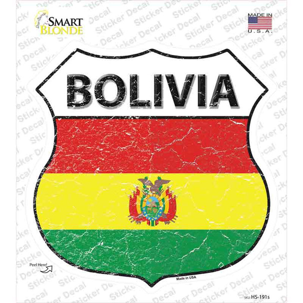 Bolivia Flag Novelty Highway Shield Sticker Decal