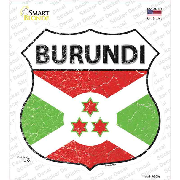 Burundi Flag Novelty Highway Shield Sticker Decal