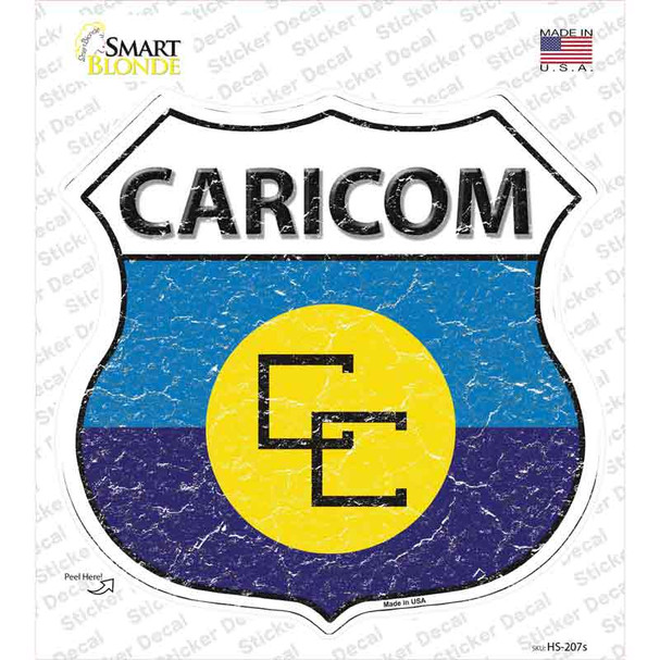 CARICOM Flag Novelty Highway Shield Sticker Decal