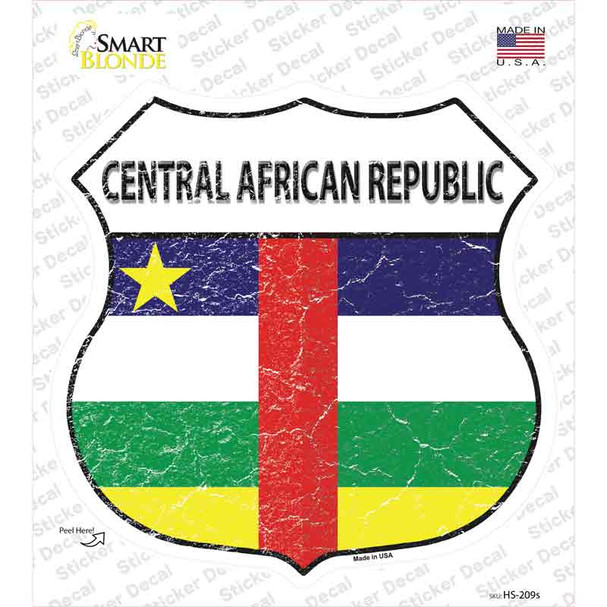 Central African Republic Flag Novelty Highway Shield Sticker Decal