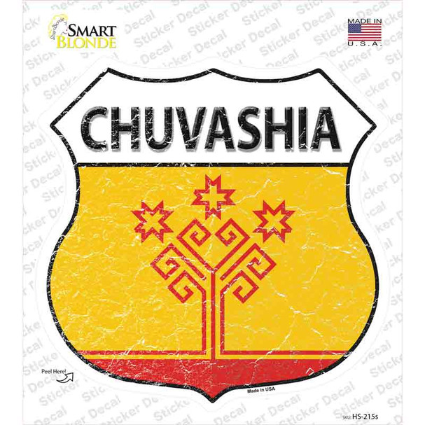 Chuvashia Flag Novelty Highway Shield Sticker Decal