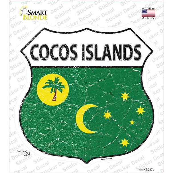 Cocos Islands Flag Novelty Highway Shield Sticker Decal