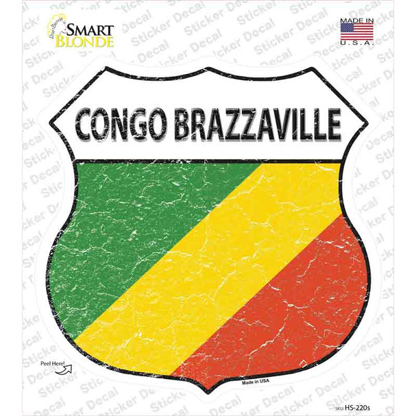 Congo Brazzaville Flag Novelty Highway Shield Sticker Decal