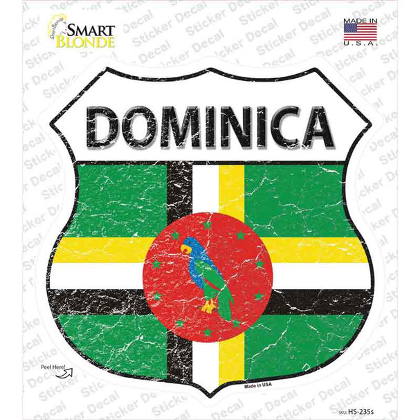 Dominica Flag Novelty Highway Shield Sticker Decal