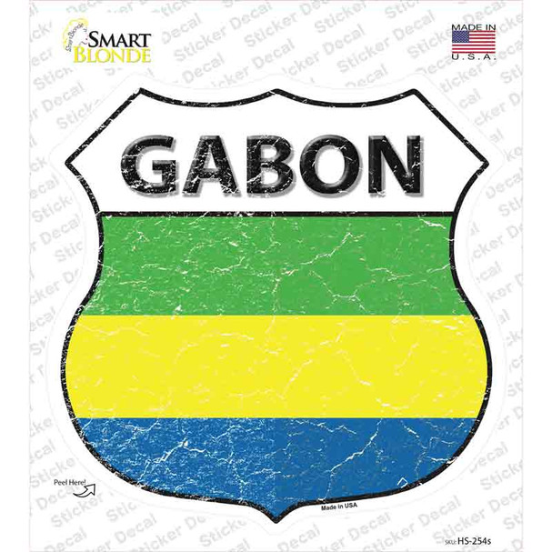 Gabon Flag Novelty Highway Shield Sticker Decal