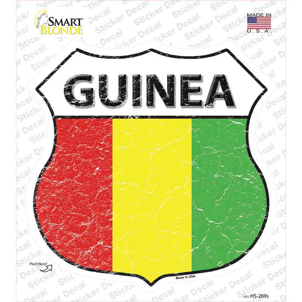 Guinea Flag Novelty Highway Shield Sticker Decal