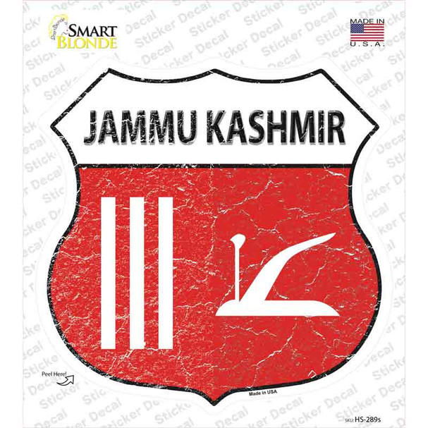 Jammu Kashmir Flag Novelty Highway Shield Sticker Decal