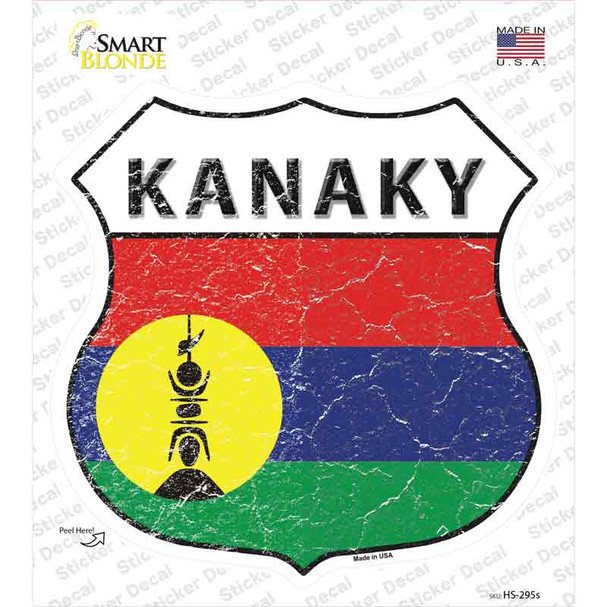 Kanaky Flag Novelty Highway Shield Sticker Decal