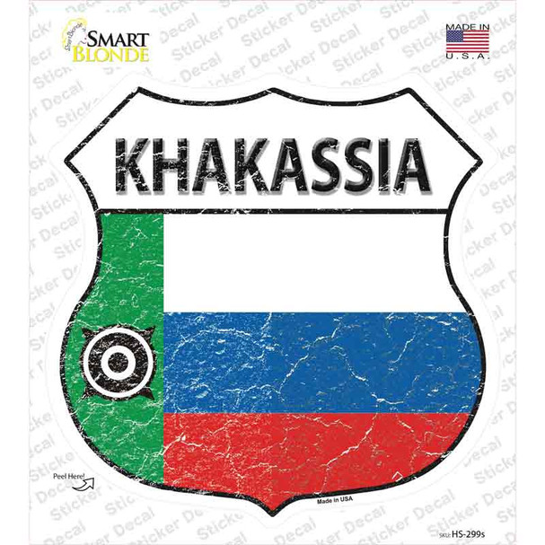 Khakassia Flag Novelty Highway Shield Sticker Decal