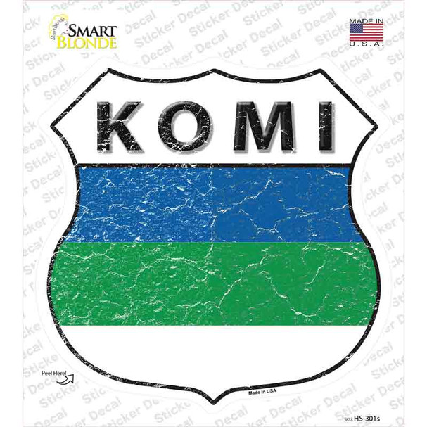 Komi Flag Novelty Highway Shield Sticker Decal