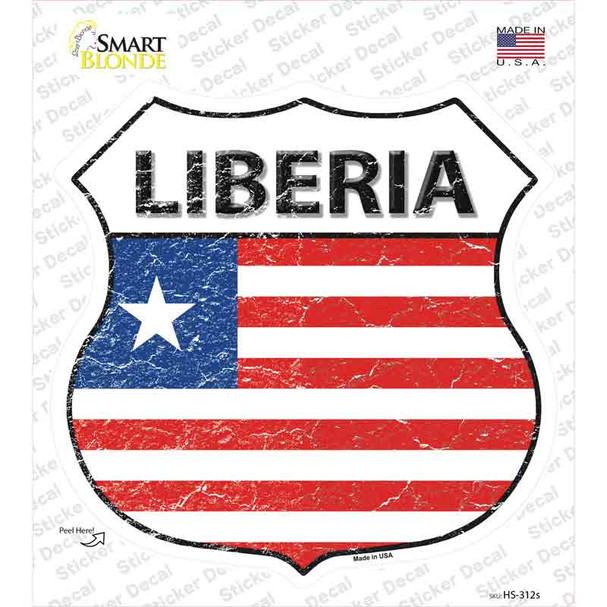 Liberia Flag Novelty Highway Shield Sticker Decal