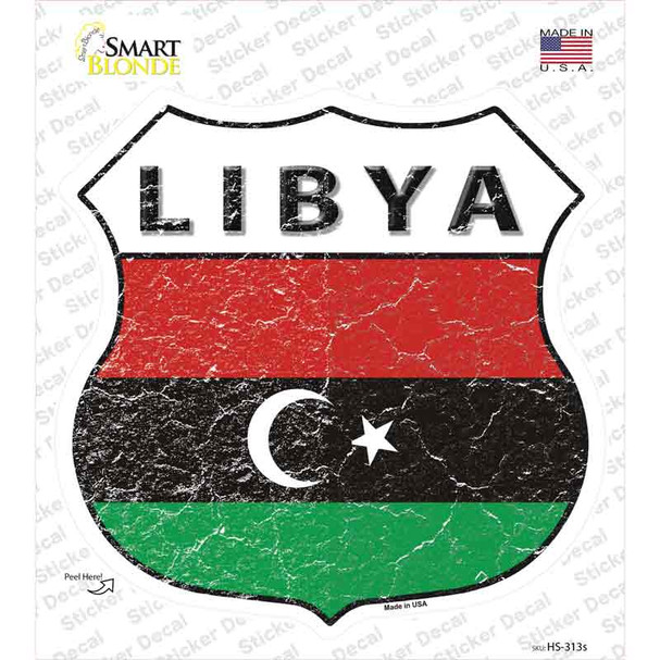 Libya Flag Novelty Highway Shield Sticker Decal