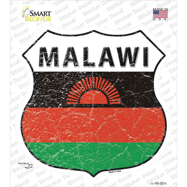Malawi Flag Novelty Highway Shield Sticker Decal