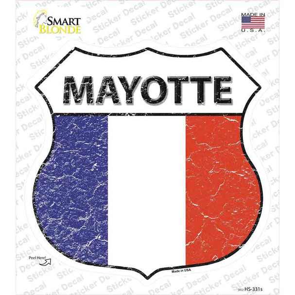 Mayotte Flag Novelty Highway Shield Sticker Decal