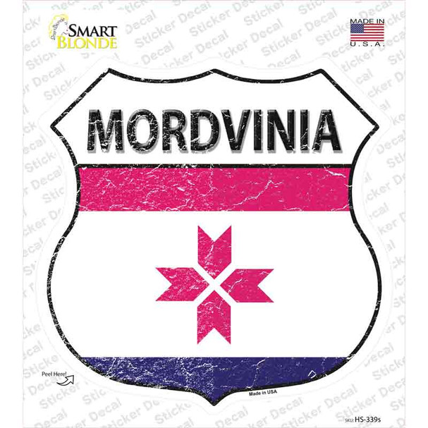 Mordvinia Flag Novelty Highway Shield Sticker Decal