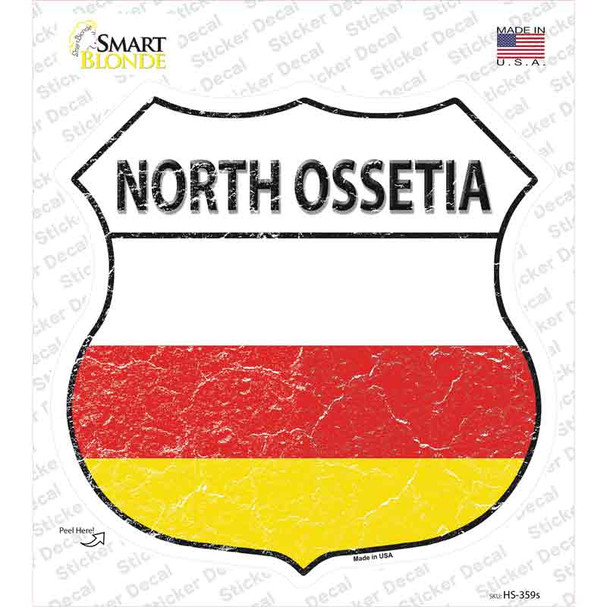 North Ossetia Flag Novelty Highway Shield Sticker Decal