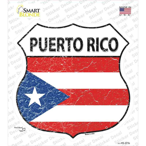 Puerto Rico Flag Novelty Highway Shield Sticker Decal