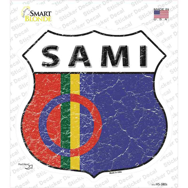 Sami Flag Novelty Highway Shield Sticker Decal