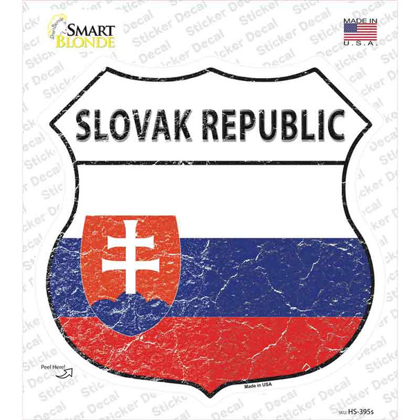 Slovak Republic Flag Novelty Highway Shield Sticker Decal