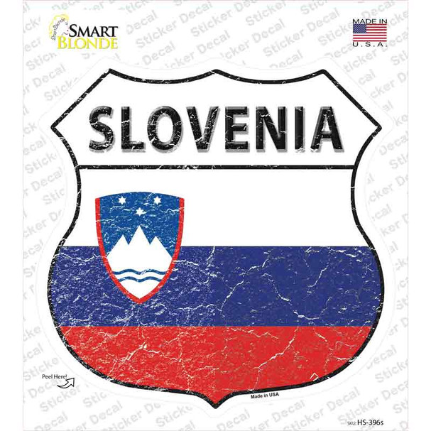 Slovenia Flag Novelty Highway Shield Sticker Decal