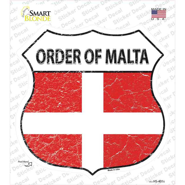 Order of Malta Flag Novelty Highway Shield Sticker Decal