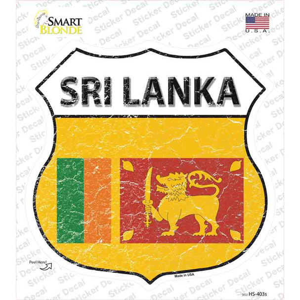 Sri Lanka Flag Novelty Highway Shield Sticker Decal