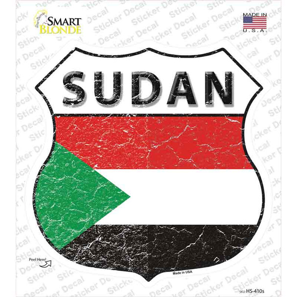 Sudan Flag Novelty Highway Shield Sticker Decal
