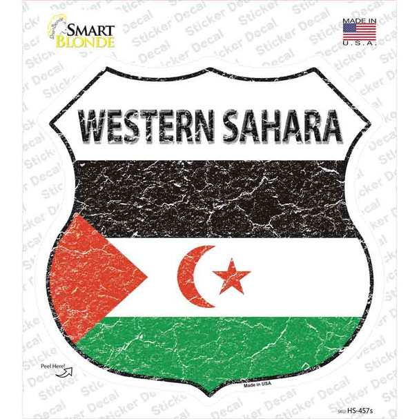 Western Sahara Flag Novelty Highway Shield Sticker Decal