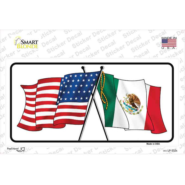 United States Mexico Flag Novelty Sticker Decal