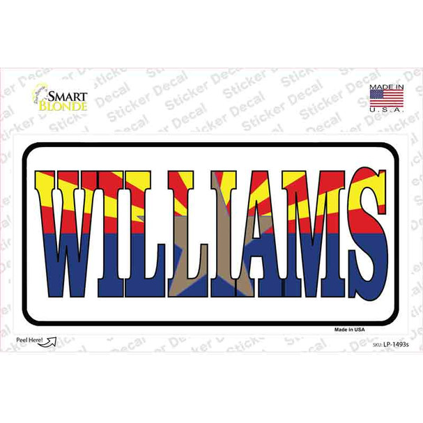 Williams Arizona Flag White Novelty Sticker Decal