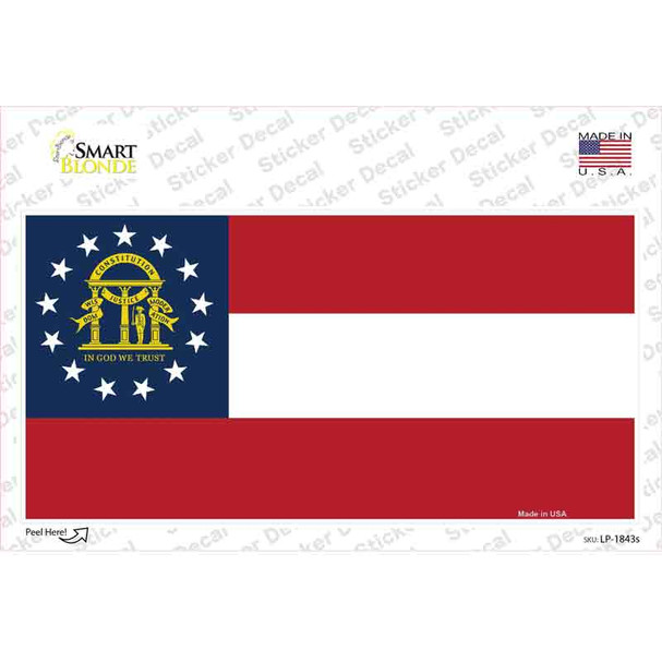 Georgia State Flag Novelty Sticker Decal