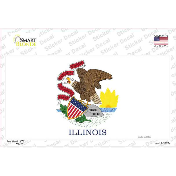 Illinois State Flag Novelty Sticker Decal