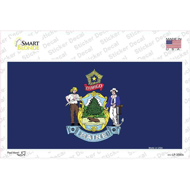 Maine State Flag Novelty Sticker Decal