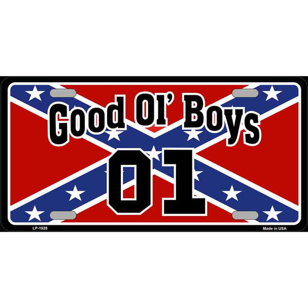 Good Ol Boys Confederate Flag Metal Novelty License Plate