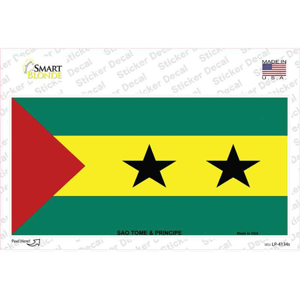 Sao Tome And Principe Flag Novelty Sticker Decal