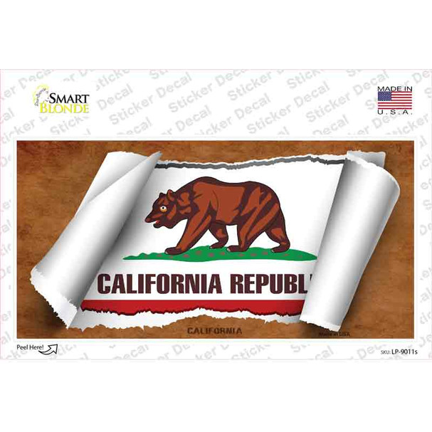 California Flag Scroll Novelty Sticker Decal