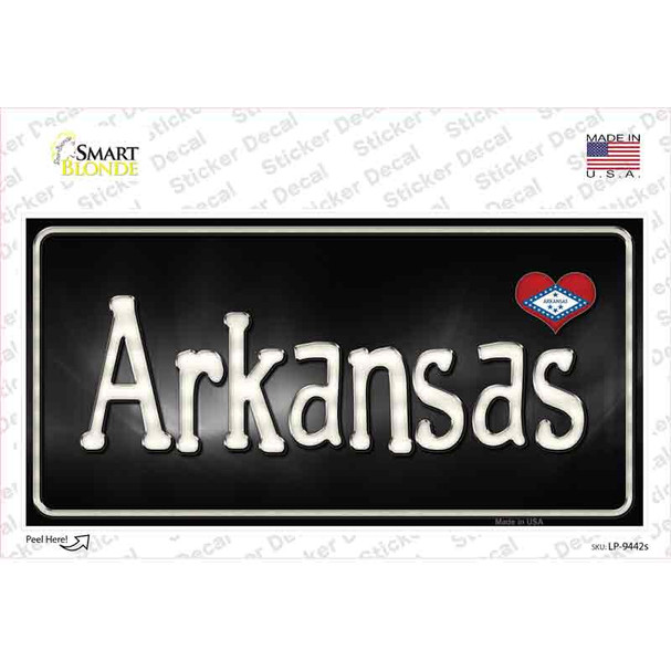 Arkansas Flag Script Novelty Sticker Decal