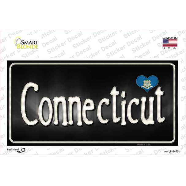 Connecticut Flag Script Novelty Sticker Decal